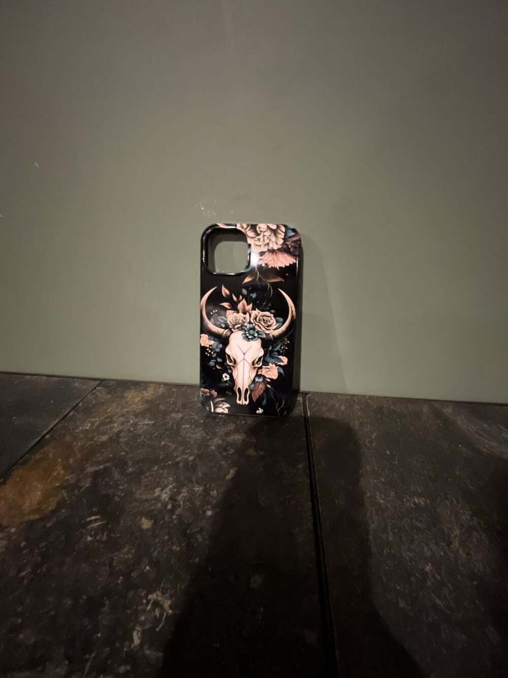 iPhone 13 Floral Bull Skull Graphic iPhone Case